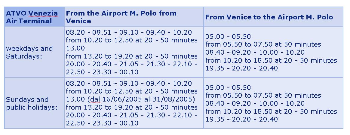 The ATVO Bus 5 schedule.
