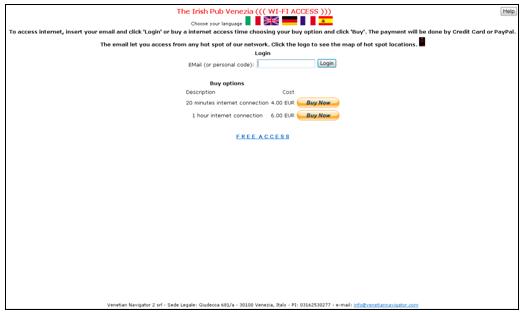 The WiFi Access Login Page