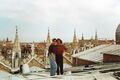 Saskia Rosas and Enith Morillo on the roof of the Basilica di San Marco, E'1994